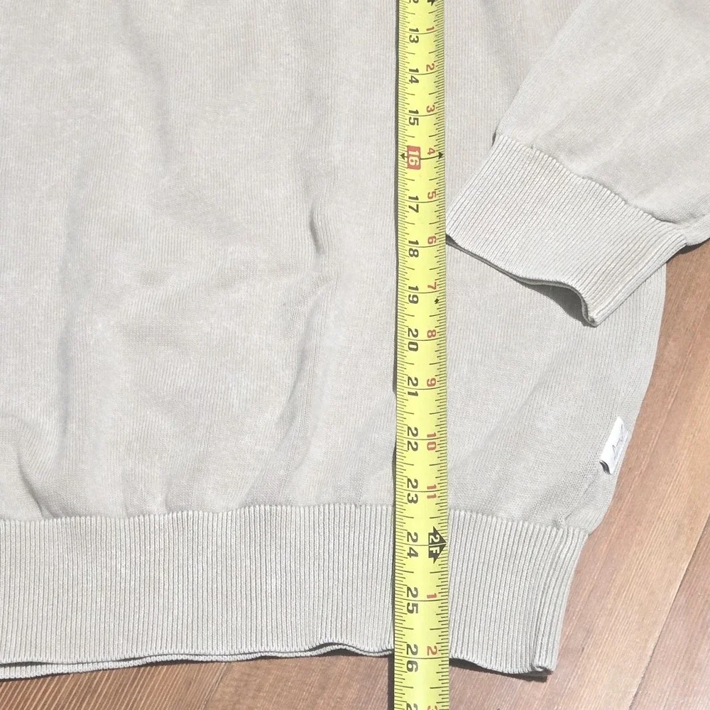 Greg Norman Golf Pullover Sweater Beige Neutral Crewneck Mens L Quiet Luxury